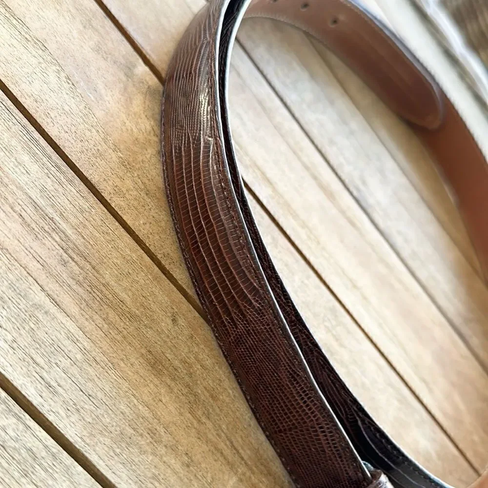 Cole Haan Genuine Leather Brown Textured Men’s Belt 42